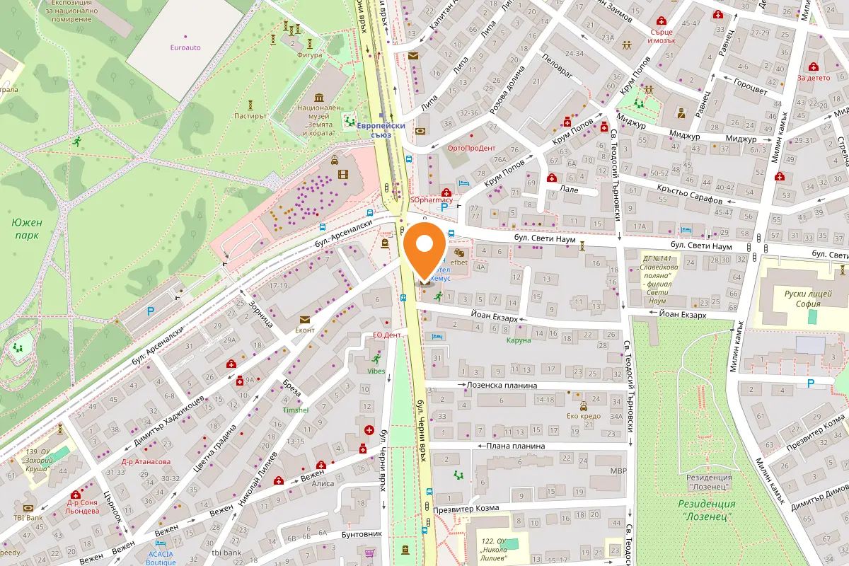 Map: Orange Sofia, city centre